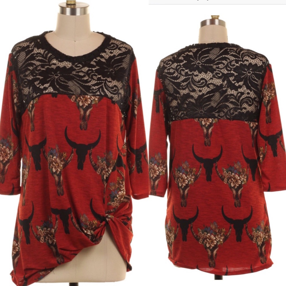 Bull Print Knotted top